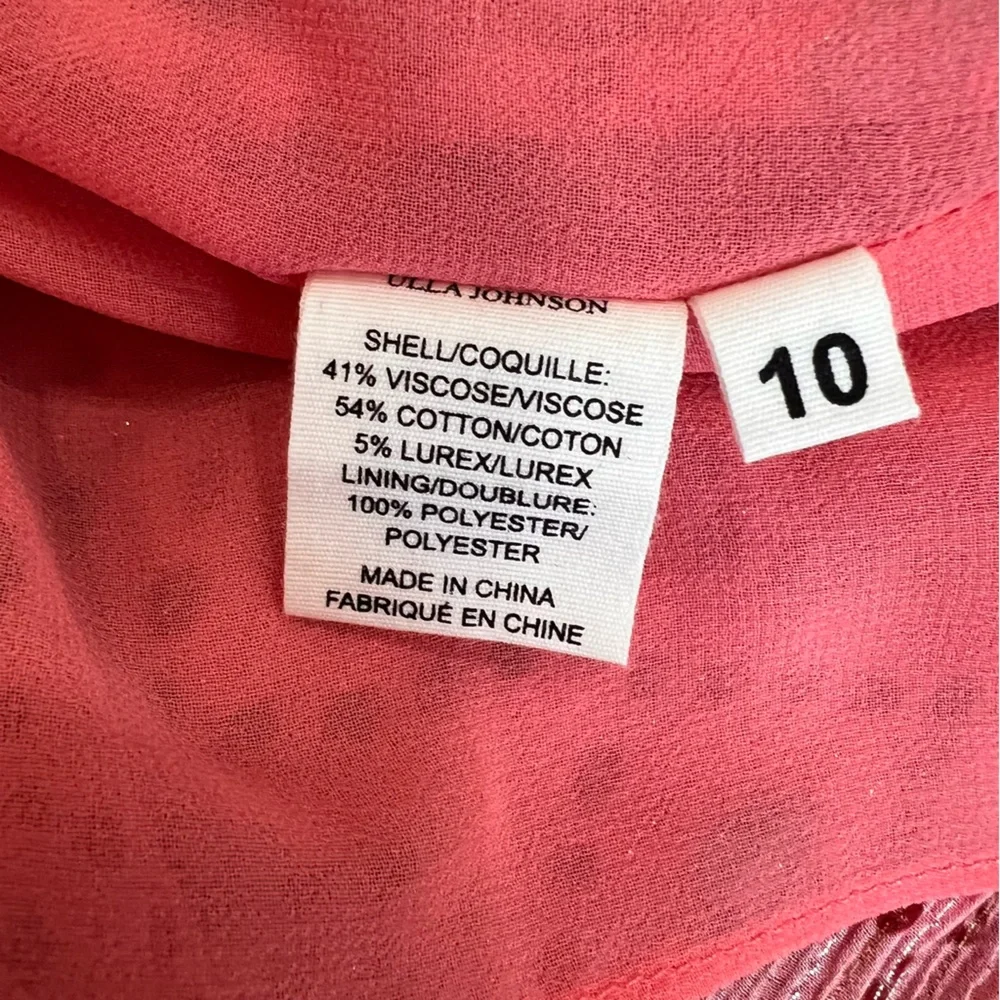 Ulla Johnson Arisa Mini Dress in Hibiscus, Silk Chiffon, Crossover neckline 10 - Picture 12 of 16